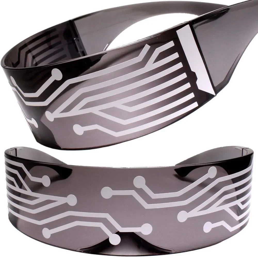 Bionic Cyborg Robot Tron Cosplay Party Rave Costume Futuristic Black Sun Glasses